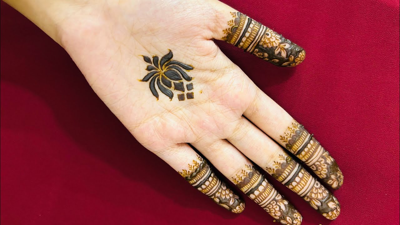 Minimal Mehndi Design for Eid | Lotus Henna Design ❤️