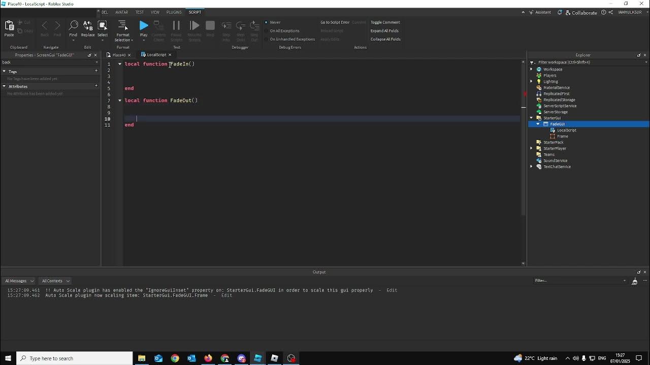 Fadein effect roblox studio 2025 youtube