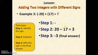 Adding Two Integers with Different Signs