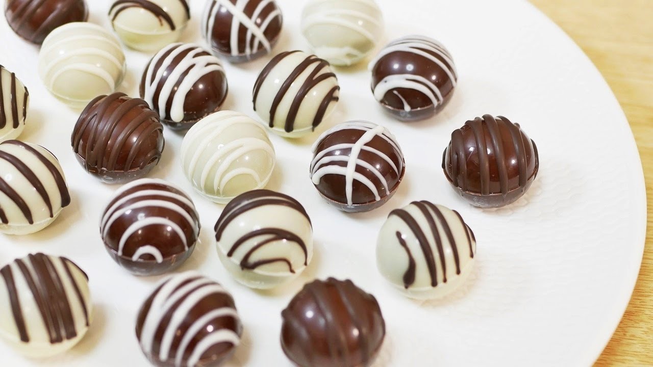 バレンタインチョコ Tomizのトリュフボールで作る簡単ボンボンショコラ Easy Truffle Chocolate Made With Tomiz Truffle Balls Youtube