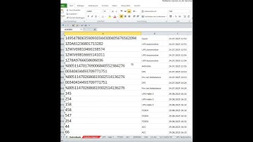 Tracking numbers shipment tracking numbers database roll card Bordero freight card Excel VBA