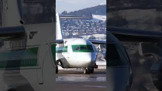 Close Up: BAe 146-100 Landing in Winter Wonderland at Bern, Switzerland #aviation