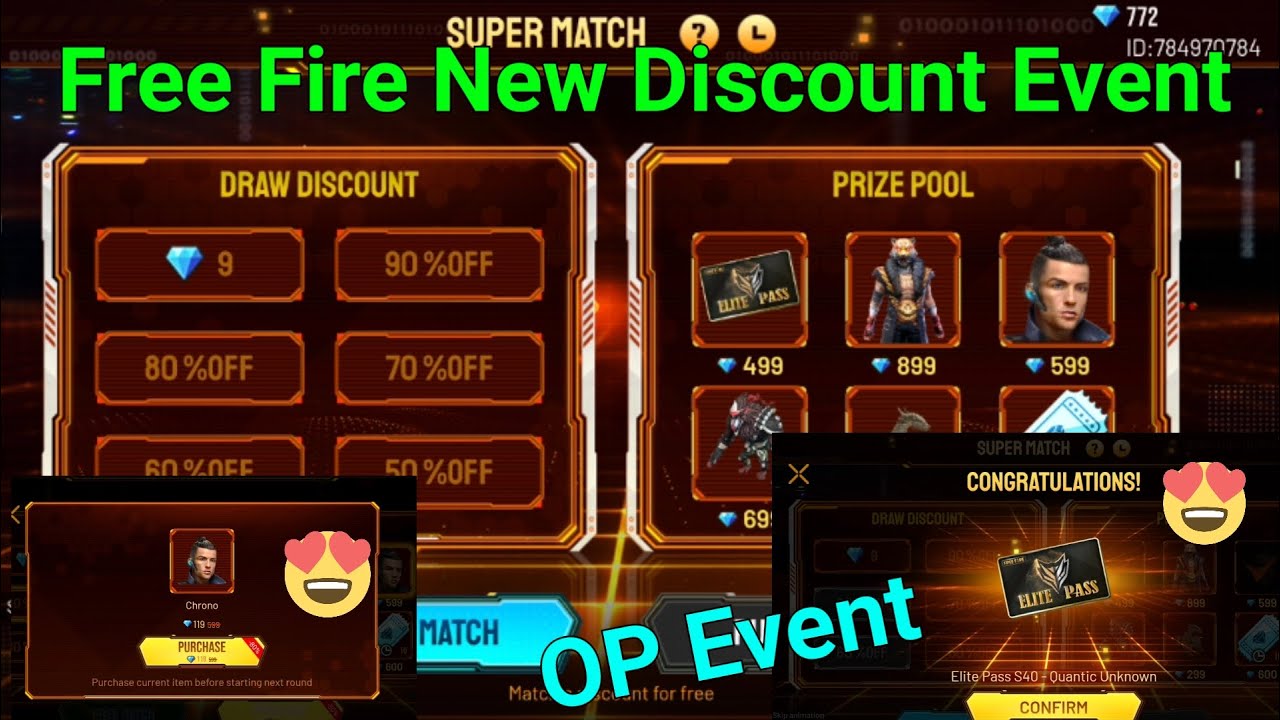 Free Fire Super Match Event | Free Fire New Discount Event | Elite Pass On Discount | Gaming Dynasty