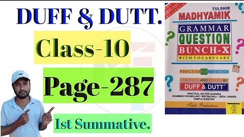 Class 10 Duff & Dutt solution.// Duff & Dutt class 10, Page-287 Solve.