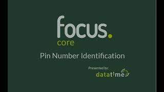 Focus Tutorial | Pin Number Identification