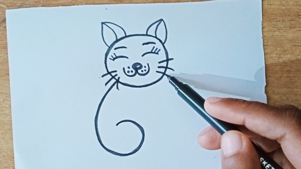 How to Draw a Cat With Number 6 | Cat Drawing Easy With Numbers ...