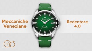 Meccaniche Veneziane Automatic Watch Redentore 4.0 Green with Italian Leather Strap 1301005