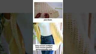 Beginner crochet cocoon shrug| all double crochet shrug #shorts