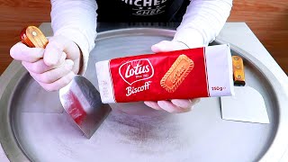 Lotus ice cream ice cream rolls street food - ايسكريم رول على الصاج ب اللوتس