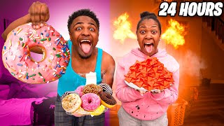 EATING ONLY SPICY VS SWEET FOOD FOR 24 HOURS!
