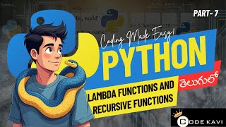 Python Series Lambda &amp; Recursive Functions in Python | Learn Python in Telugu Step by Step