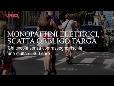 Video Monopattini elettrici: scatta l'obbligo della targa, rischio multe salate