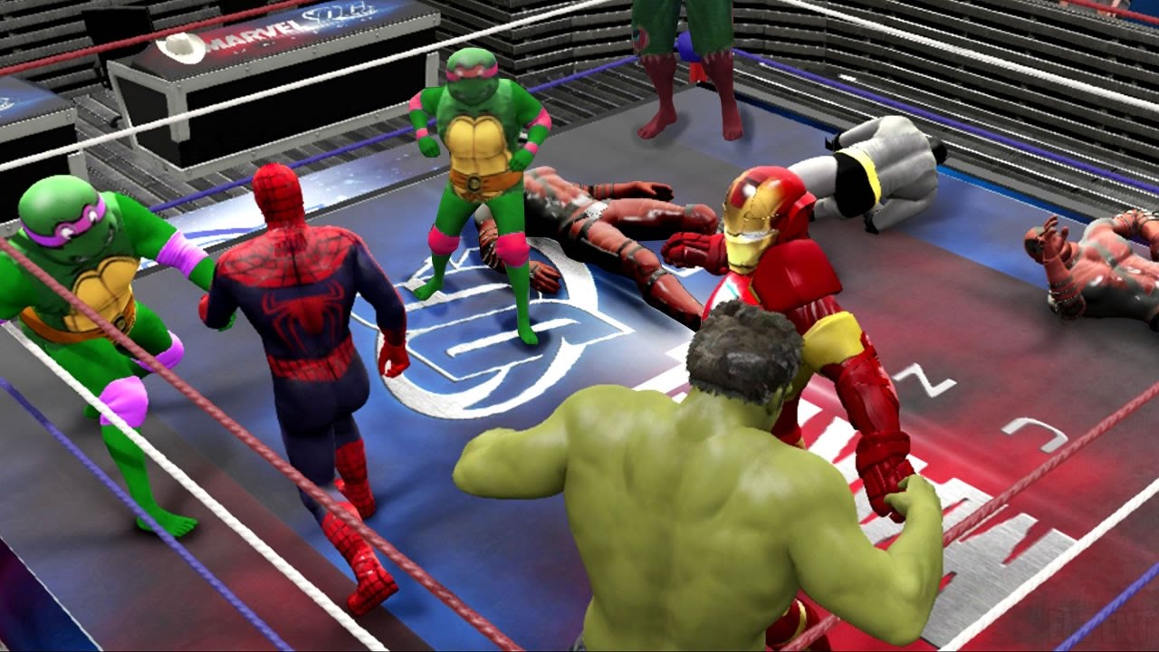 WWE PS4 ROYAL RUMBLE - Hulk vs Spiderman vs Iron man vs Wolverine vs Batman  vs Venom vs Joker - YouTube