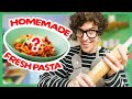 Italian man attempts to cook fresh pasta  focaccia bread