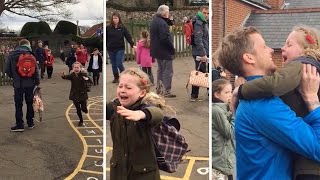 Adorable Dad And Daughter Reunion At School