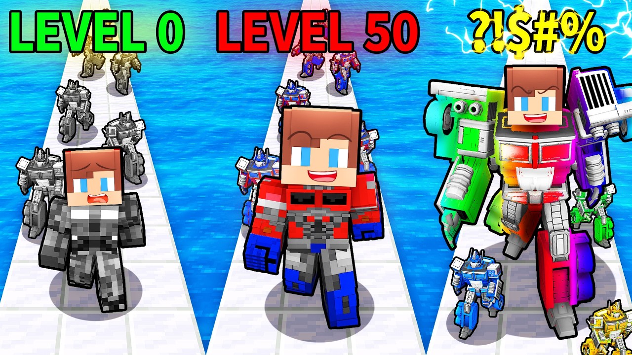 JJ gathered a crowd of Optimus Primes TRANSFORMERS - Maizen Minecraft Animation