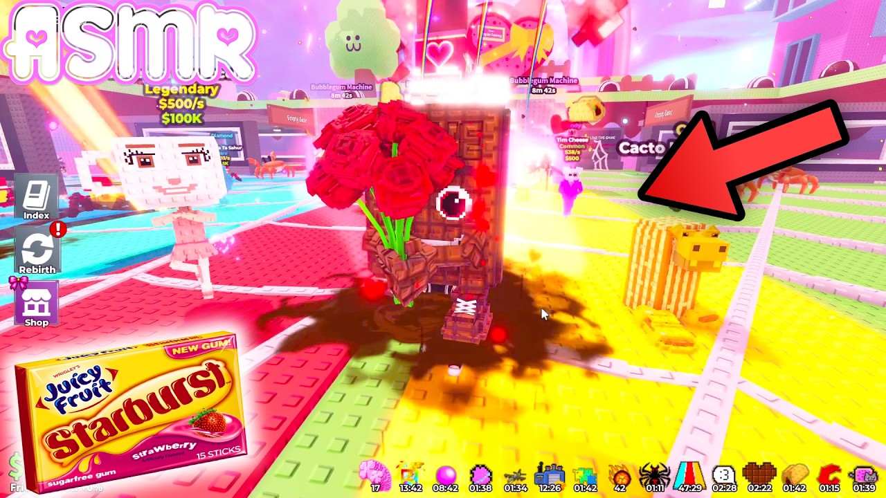 ASMR Roblox Steal a Brainrot New Heart Lucky Block Admin Abuse Relaxing Whispering + Gum Chewing 💤 🍀