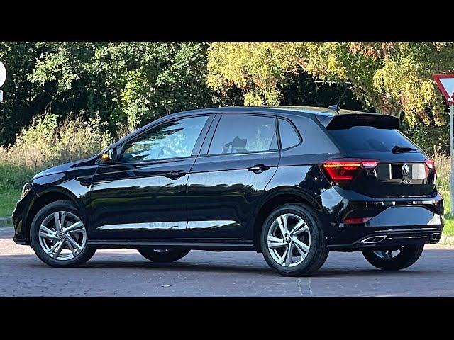 Volkswagen NEW Polo R-Line 2022 in 4K Deep Black Pearl 16 inch Valencia  Walk Around & detail inside 