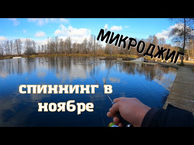 Рыбалка на спиннинг в ноябре. Микроджиг в городе на новом водоеме. Ловля окуня с берега.