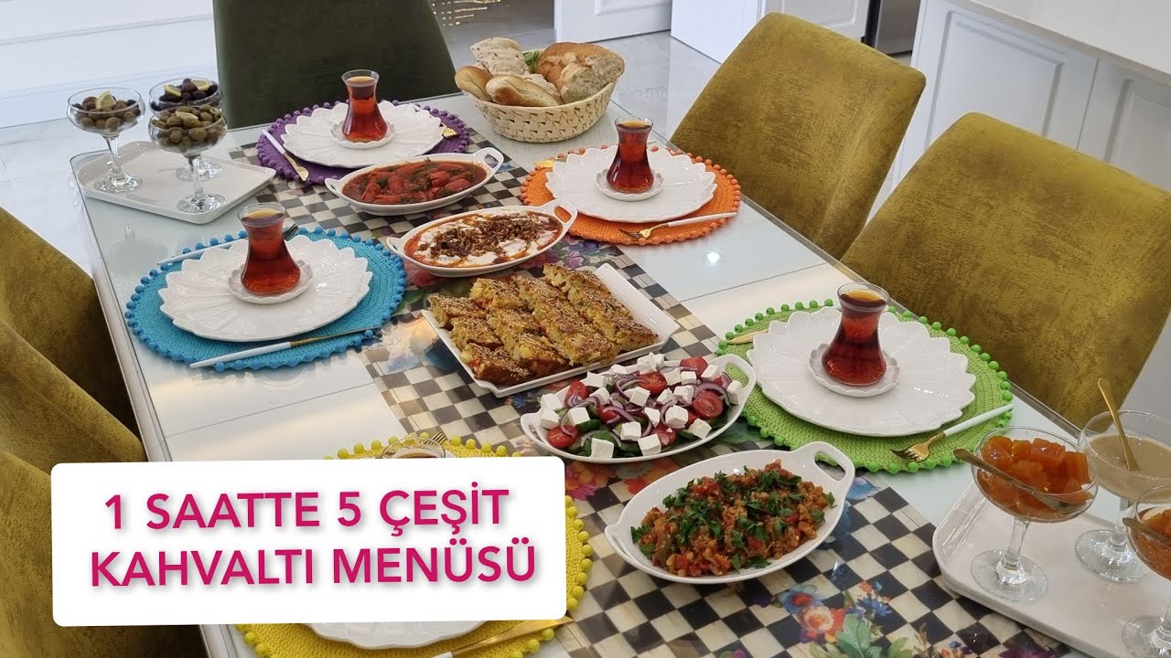 1SAATTE HAZIRLANAN 5 ÇEŞİT KAHVALTI MENÜSÜ😍BİRBİRINDEN GÜZEL LEZZETLER BİR ARADA👌