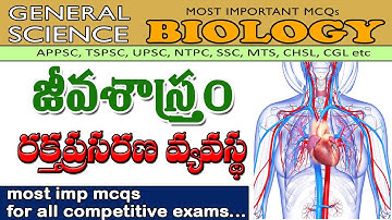 #BIOLOGY BLOOD CIRCULATORY SYSTEM | GENERAL SCIENCE MCQS | రక్త ప్రసరణ వ్యవస్థ  #appsc #group-2 #rrb