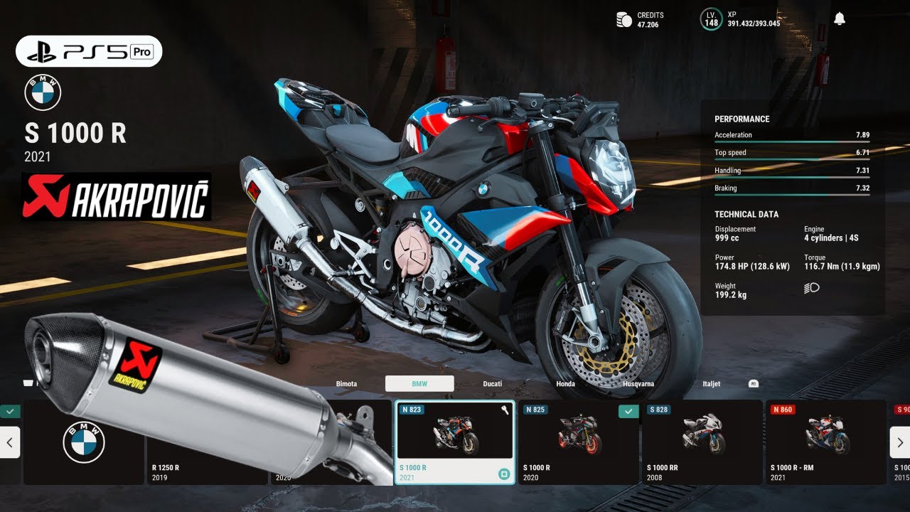 RIDE 5 | Customize M Package Carbon BMW S1000R Akrapovic Gameplay [4K PS5 Pro]