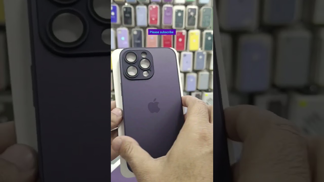 iphone 14 pro max silicone plus glass case deep purple 