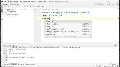 How to find AREA of SQUARE in Python using PyCharm by Nabeel Yousaf