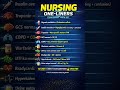 10 Nursing One-Liners 🔥 | 10 Marks Guaranteed | Nursing Shorts 😳 #nursingrevision #shorts