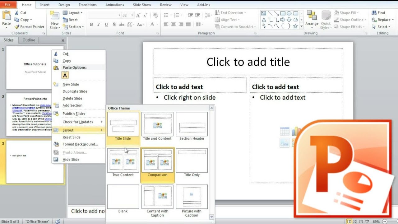 how to change the layout in powerpoint presentation