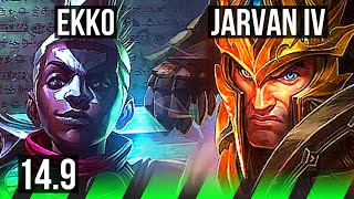 EKKO vs JARVAN IV (JGL) | 11/0/7, Legendary, 800+ games | EUW Master | 14.9