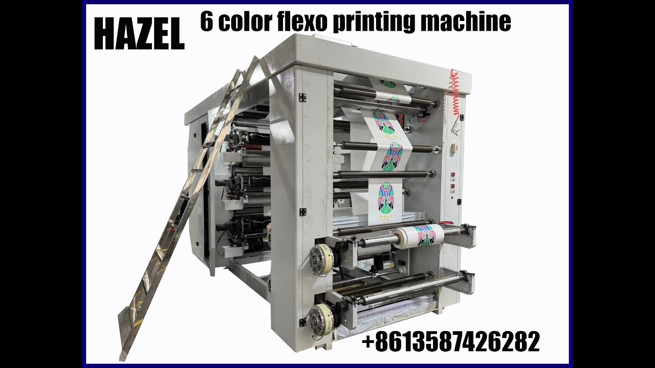 6 color high speed flexo printing machine in running - YouTube