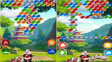 panda pop cartoon playing with balls | panda cartoon ball throwing game | panda bubble shooter game