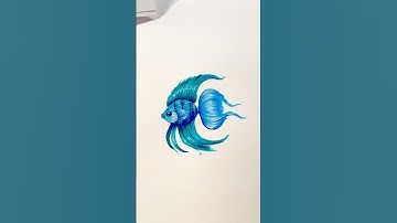 How to draw a magical FISH 🐟🩵 #drawingtutorial #fish