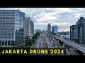 Drone jakarta pagi hari 2024 dengan viee gedung gedung tinggi jl mt haryono