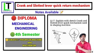 Crank and slotted lever quick return mechanism (Notes📝 available) - YouTube