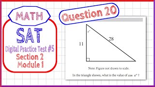 Question 20 in SAT Digital Practice Test #5, MATH Section 2 Module 1