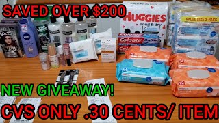 CVS COUPONING HAUL🔥 NEW GIVEAWAY!/ ONLY .30 CENTS/ITEM [2/14-2/20] FREE HAIR CARE, LOTION &amp; MORE!