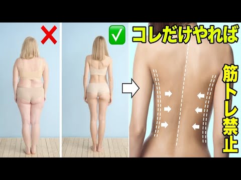 【No talking 】バンザイするだけ！マジで背中と二の腕痩せるストレッチ！ズボラストレッチ