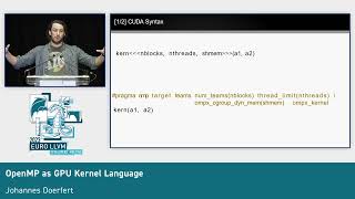 2023 EuroLLVM - OpenMP as GPU Kernel Language