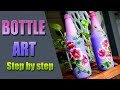 DIY Bottle Art | Simple Glass Bottle Painting Ideas | Home Decor DIY |Easy Bottle Art For Beginners