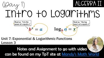 Introduction to Logarithms - Day 1 (Algebra 2)