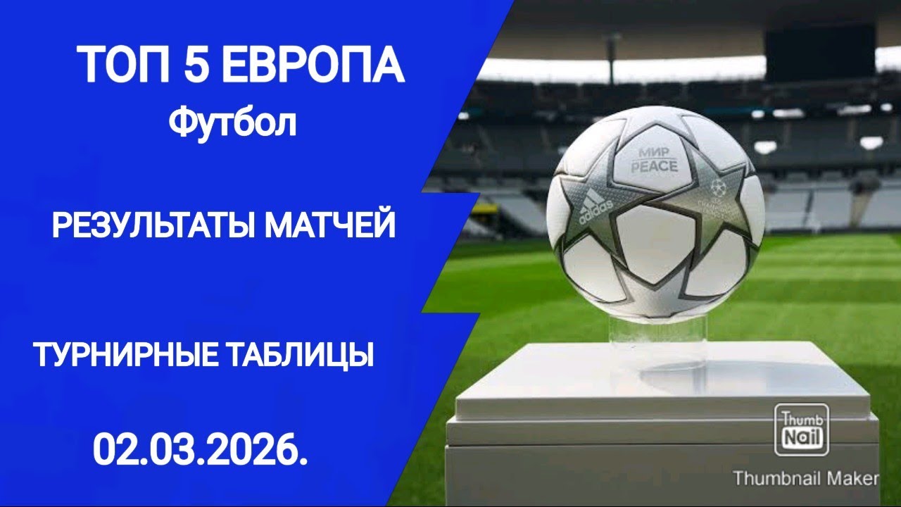 Футбол ТОП 5 Европа! Результаты матчей! Турнирные таблицы! Англия Германия Испания Франция Италия!