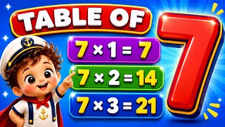 Table of 7 | 7 Times Table | Multiplication Table of 7 for Kids | Maths for Kids