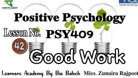 Positive Psychology (PSY409)VU Urdu | Lecture No. 42 | Learners Academy By Bia Baloch