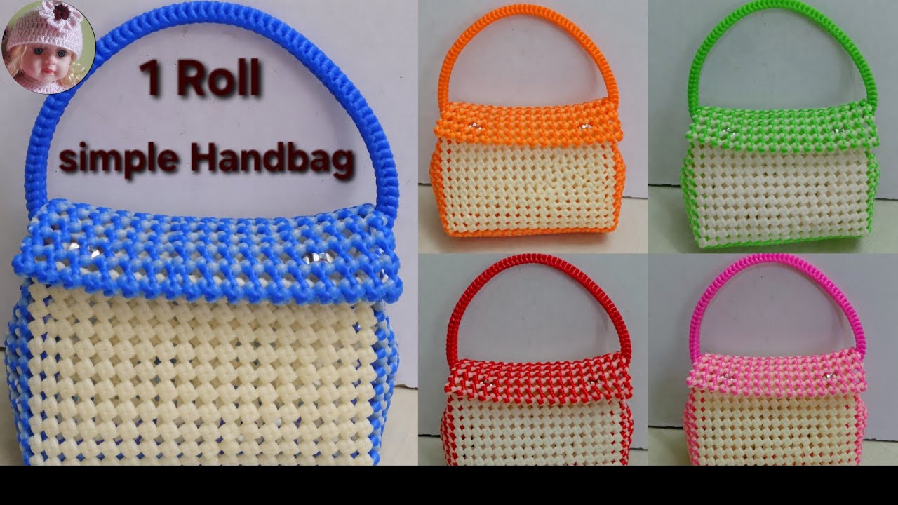 Simple Handbag Making tutorial for beginners//plastic wire koodai poduvathu eppadi//Nagas creative