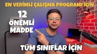 En Verimli Çalışma Programı Nasıl Yapılır 12 Önemli Madde ?Tüm Sınıflar İçin