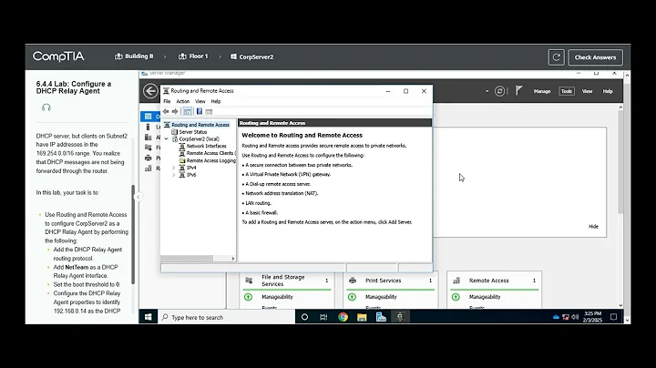 Testout | Network + | 6.4.4 Lab: Configure a DHCP Relay Agent