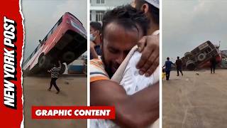 Horrifying Moment Bangladesh Bus Plunges Into River, Killing Dozens