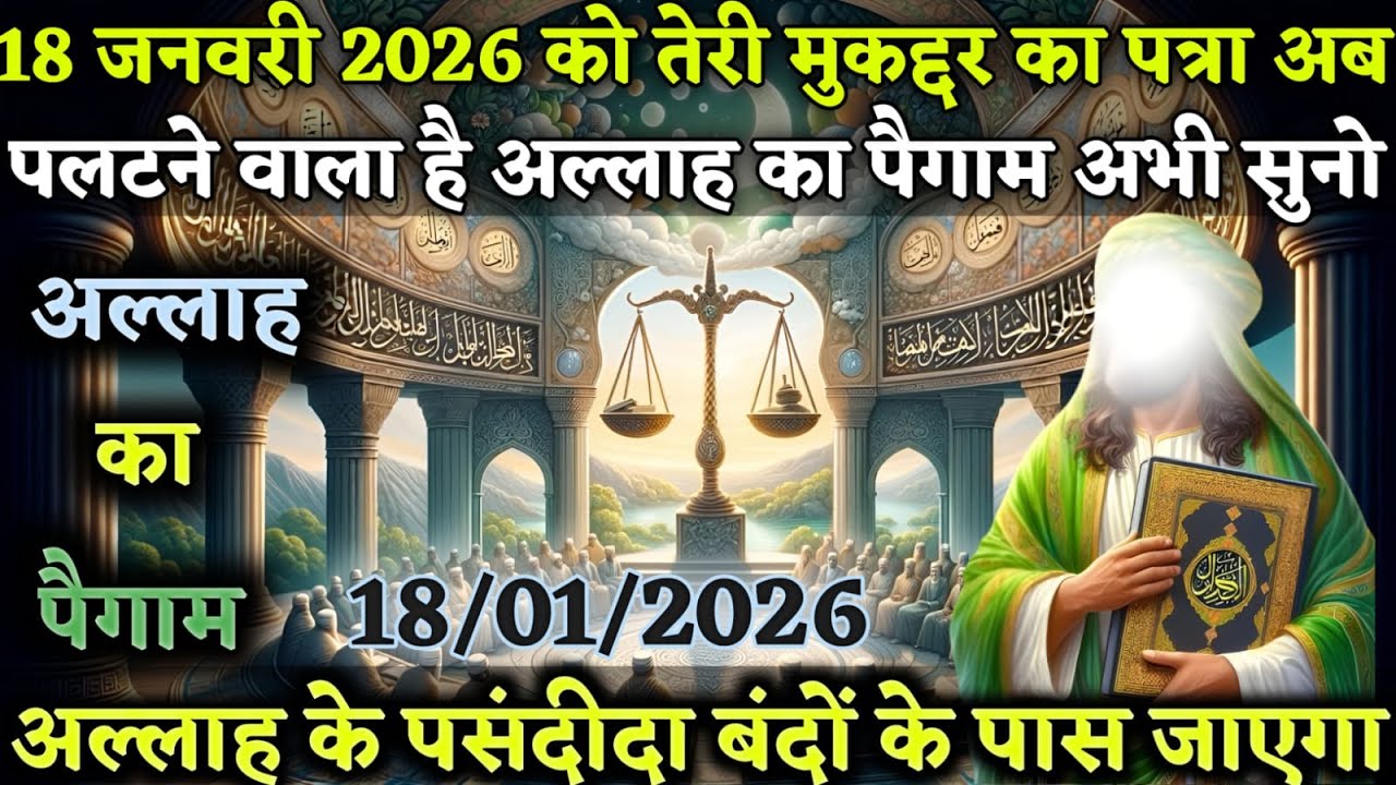 18 जनवरी 2026 को तेरी मुकद्दर का पत्रा अब पलटने वाला है अल्लाह का पैगाम अभी Voice_of-Allah । 